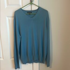 Banana Republic Blue V-Neck Sweater Lightweight Knit